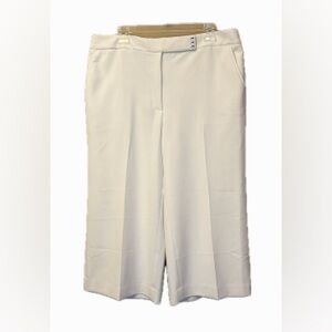 White House Black Market Winter White Wide Leg Crop Pants Size 14